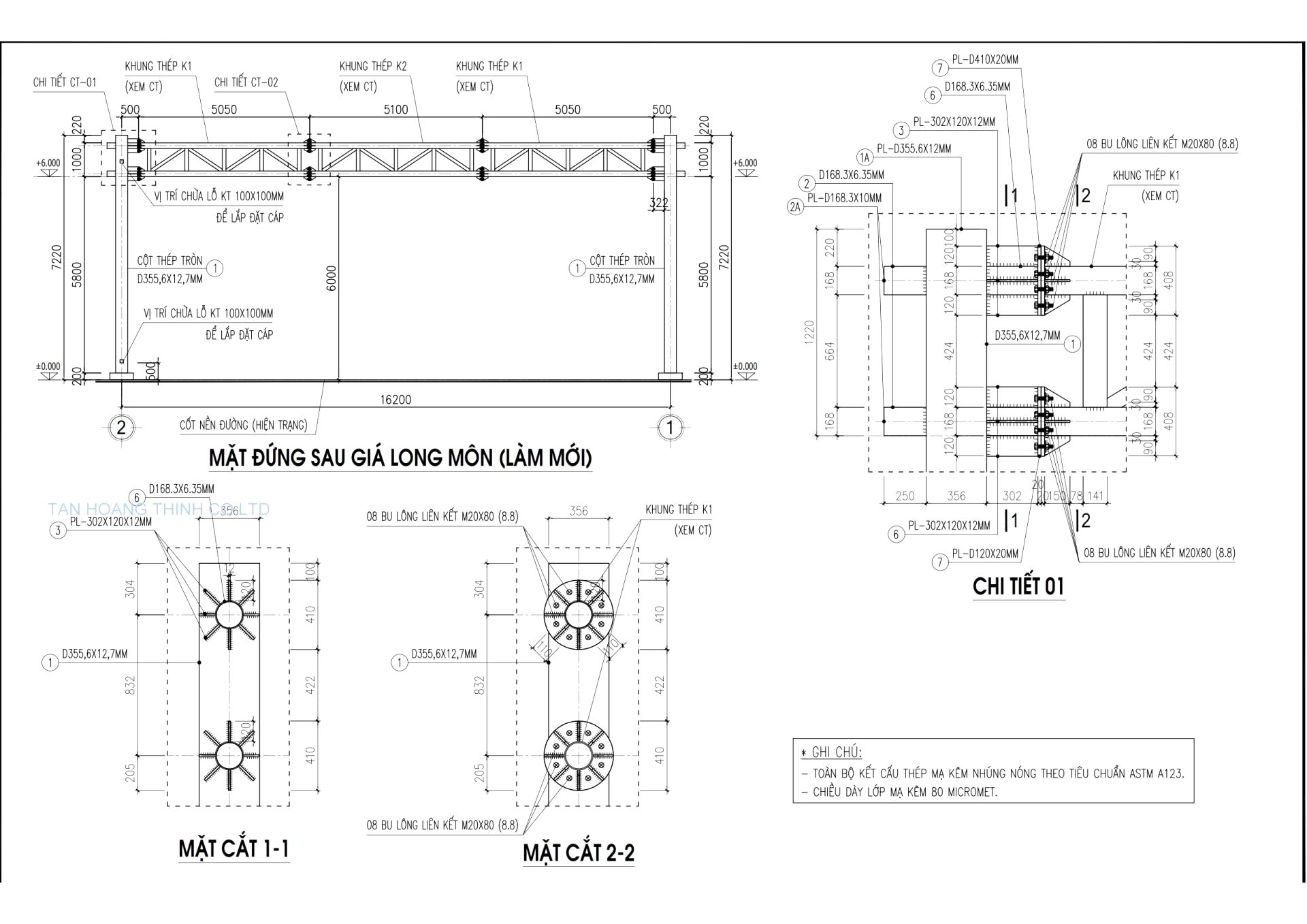 bản vẽ kỹ thuật giá long môn